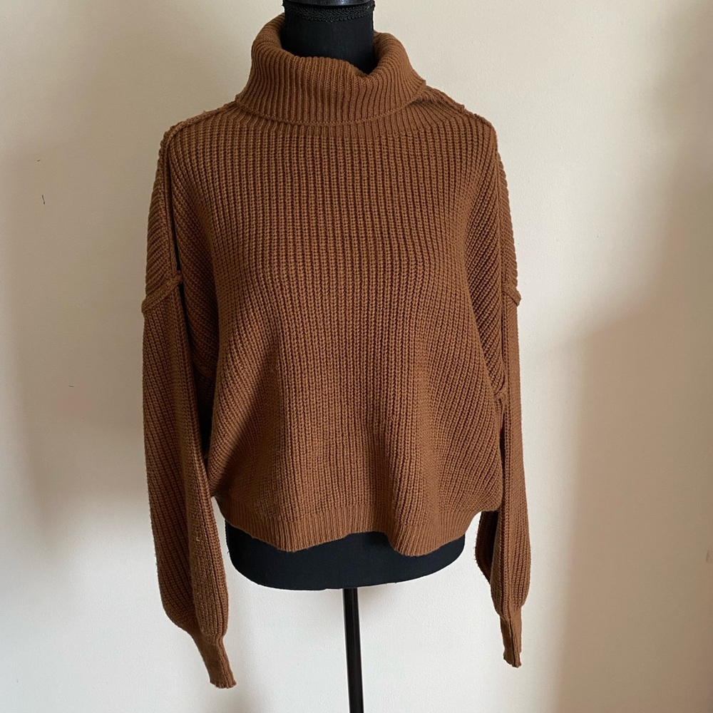 Chestnut Ballon Sleeve Sweater